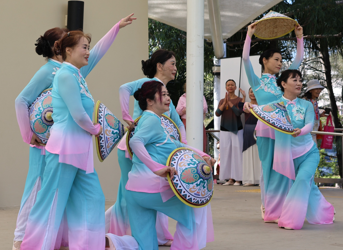 performing traditional dance in women's health day in Burwood
