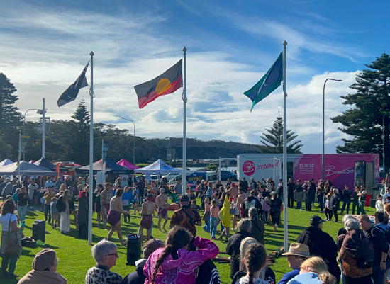 Breast Screen Mobile van in the park during NAIDOC Week