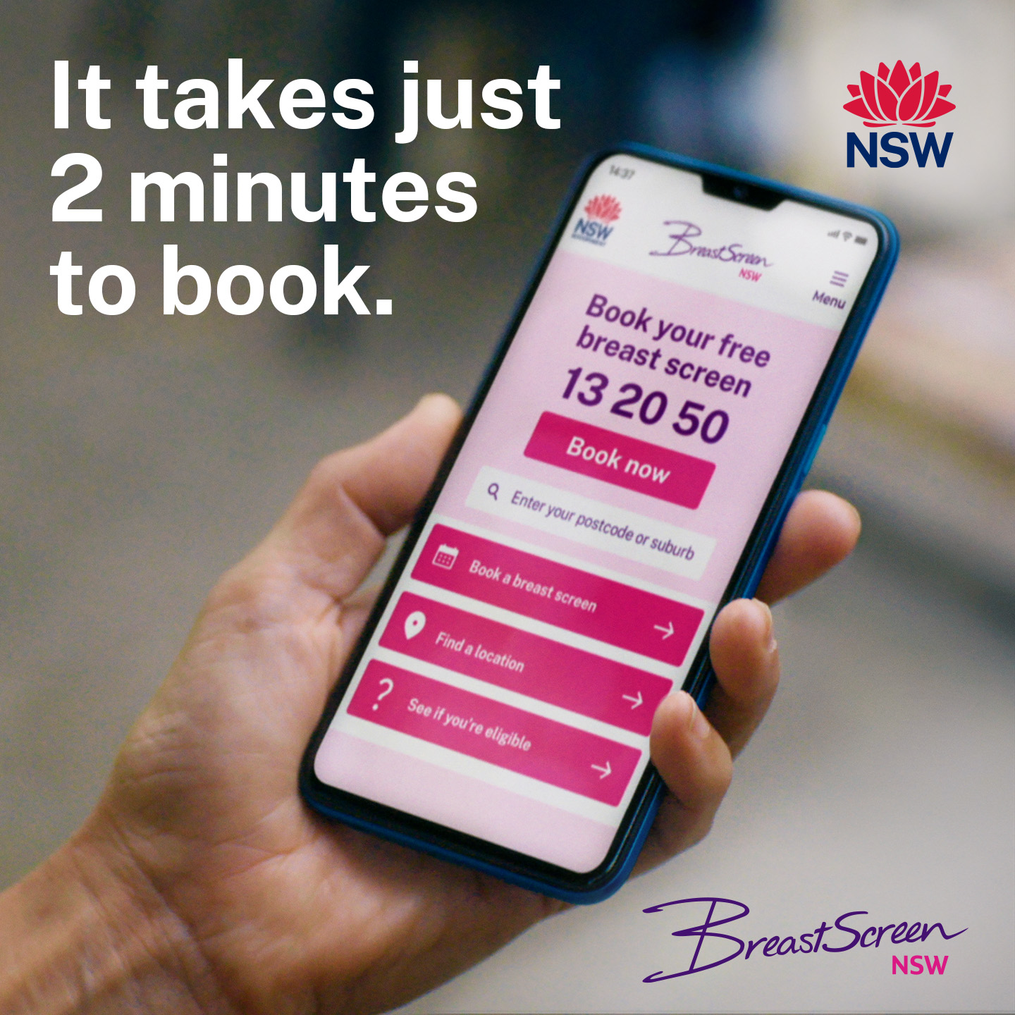 It takes just 2 minutes to book